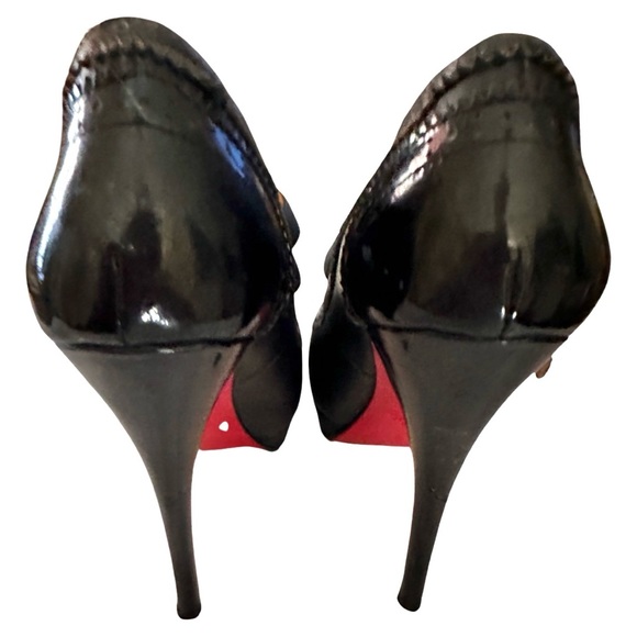 Christian Louboutin Leather Luly Peep Toe Mary-Jane Pumps Black size 39 EUC - Picture 5 of 13